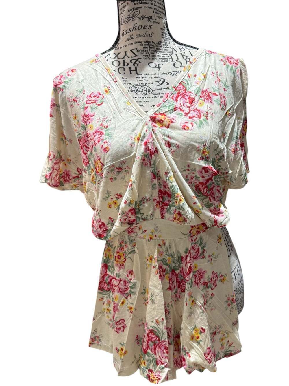 Pins and Needles Floral Open-Back Romper - Size XS - NWOT